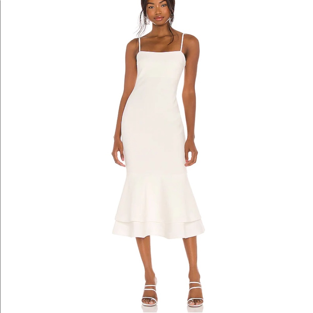 ***WORN ONCE/// LIKELY white midi Aurora dress